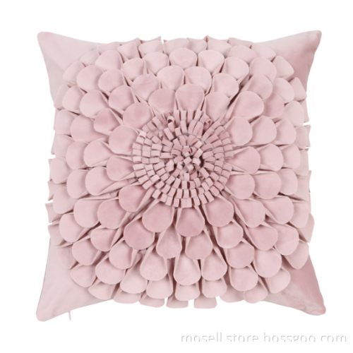 Fashion Design 3D Flower Hand-Made Polyester Cushion